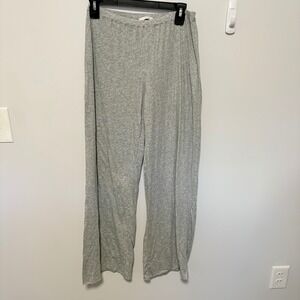 Skin Soft Pima Cotton Lounge Pants Women Gray size 2 Wide Leg Pajama Bottoms